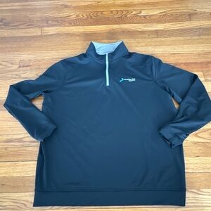 Men's Navy Peter Millar Logo Quarter Zip
